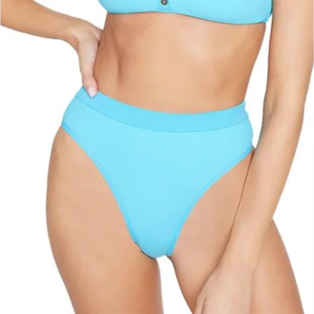 NWT L*Space M Frenchi Bitsy Cut Blue AQR Swim Bottom Bikini 132441